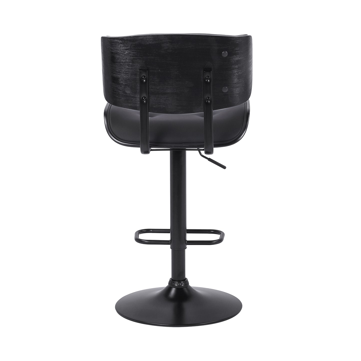 Brooklyn Adjustable Swivel Faux Leather and Wood Bar Stool with Base