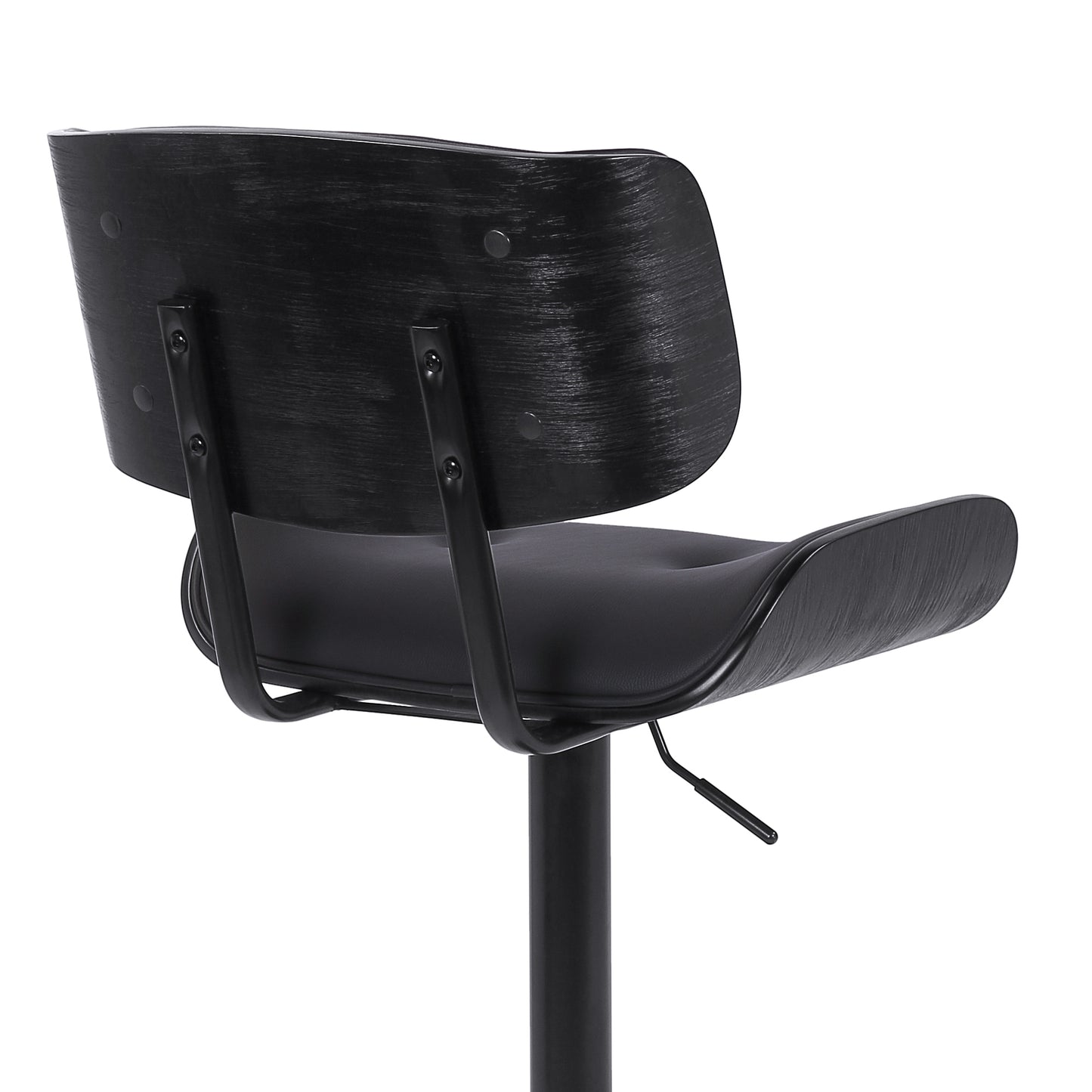 Brooklyn Adjustable Swivel Faux Leather and Wood Bar Stool with Base
