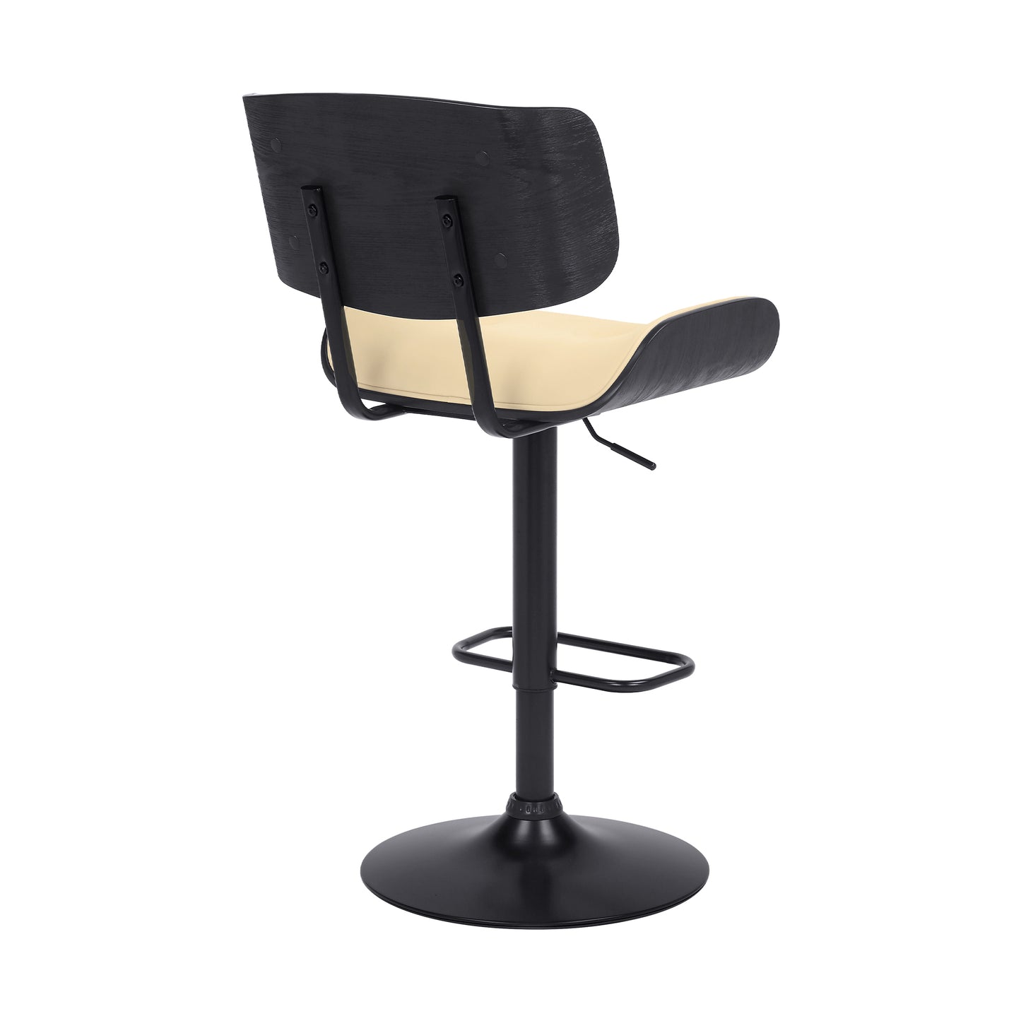 Brooklyn Adjustable Swivel Faux Leather and Wood Bar Stool with Base
