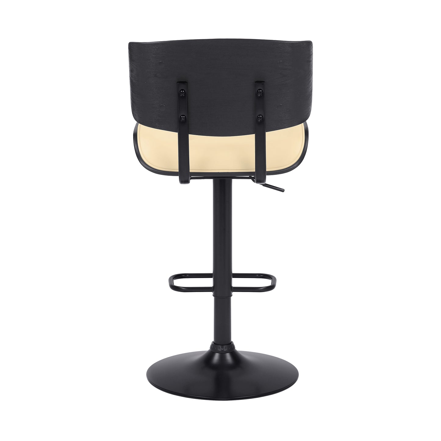 Brooklyn Adjustable Swivel Faux Leather and Wood Bar Stool with Base