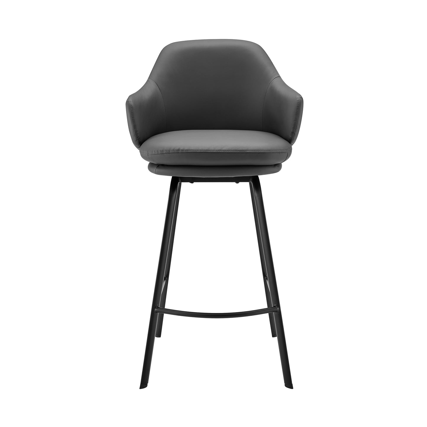 Brigden Faux Leather and Black Metal Swivel Counter and Bar Stool