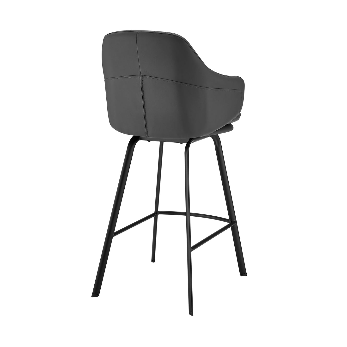 Brigden Faux Leather and Black Metal Swivel Counter and Bar Stool