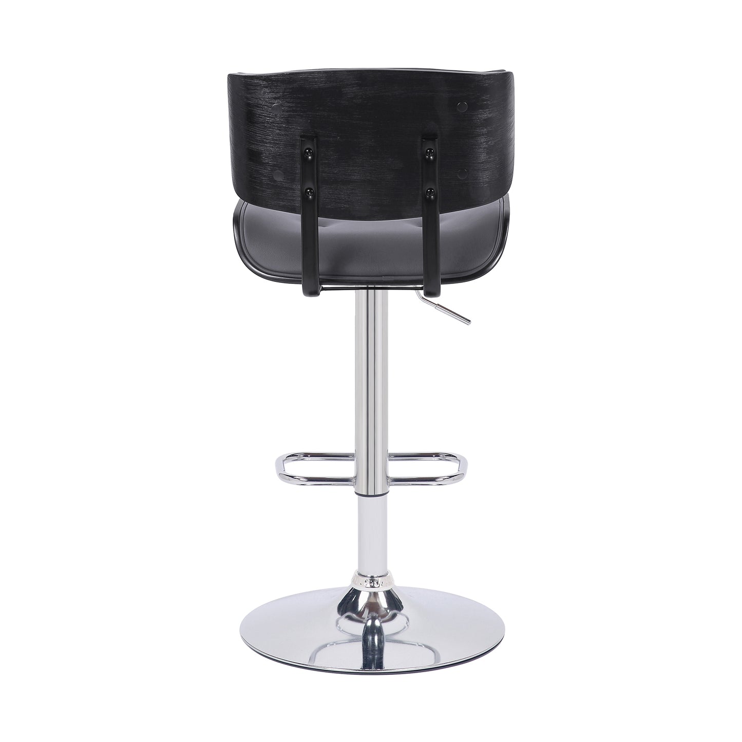 Brooklyn Adjustable Swivel Faux Leather and Wood Bar Stool with Base