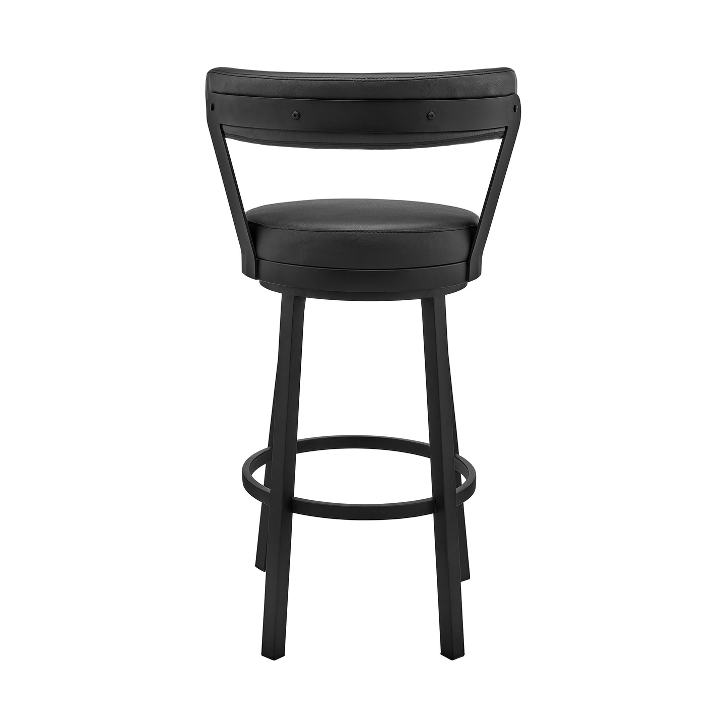 Bryant Bar Height and Counter Height Swivel Bar Stool in Brushed Stainless Steel and Black Finish