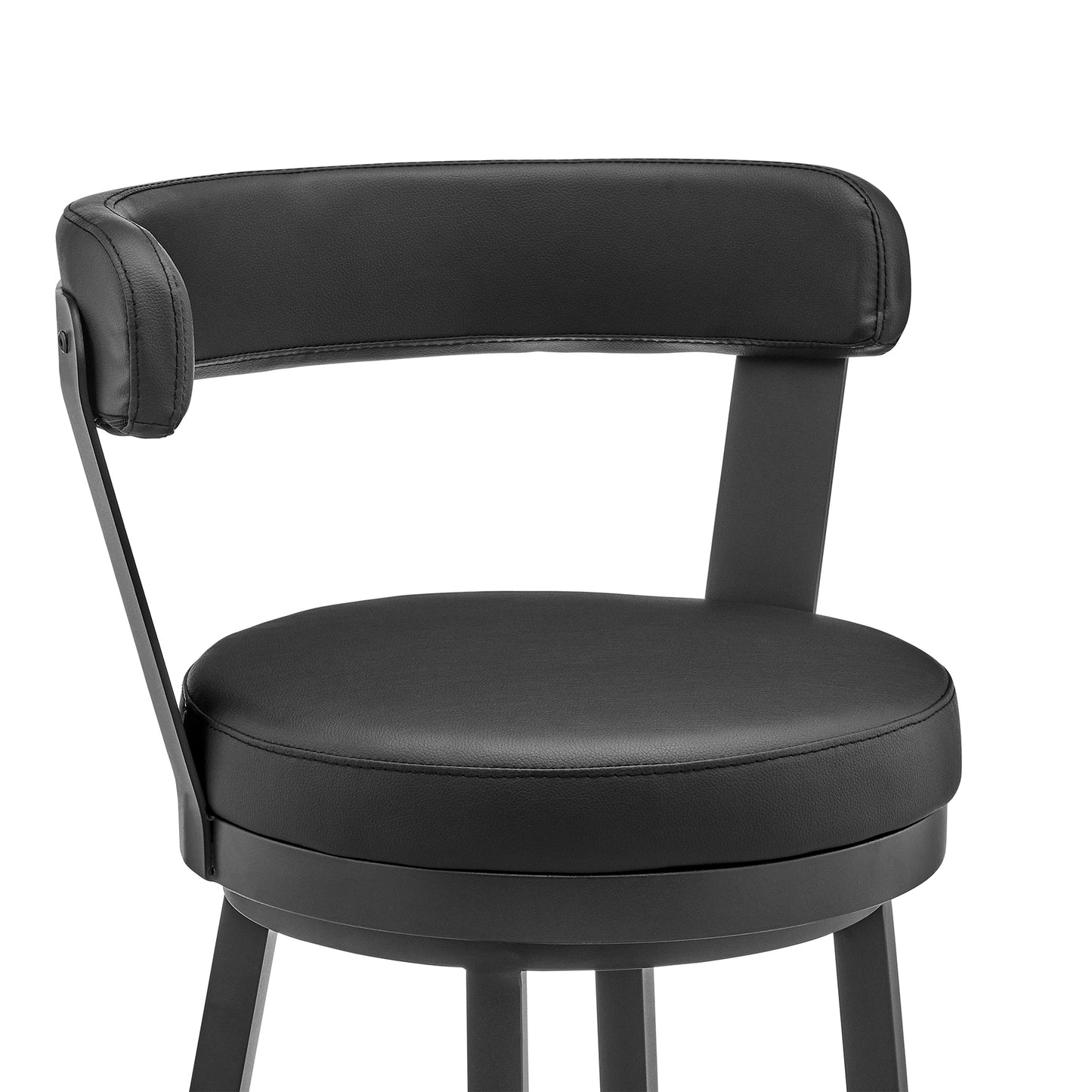 Bryant Bar Height and Counter Height Swivel Bar Stool in Brushed Stainless Steel and Black Finish