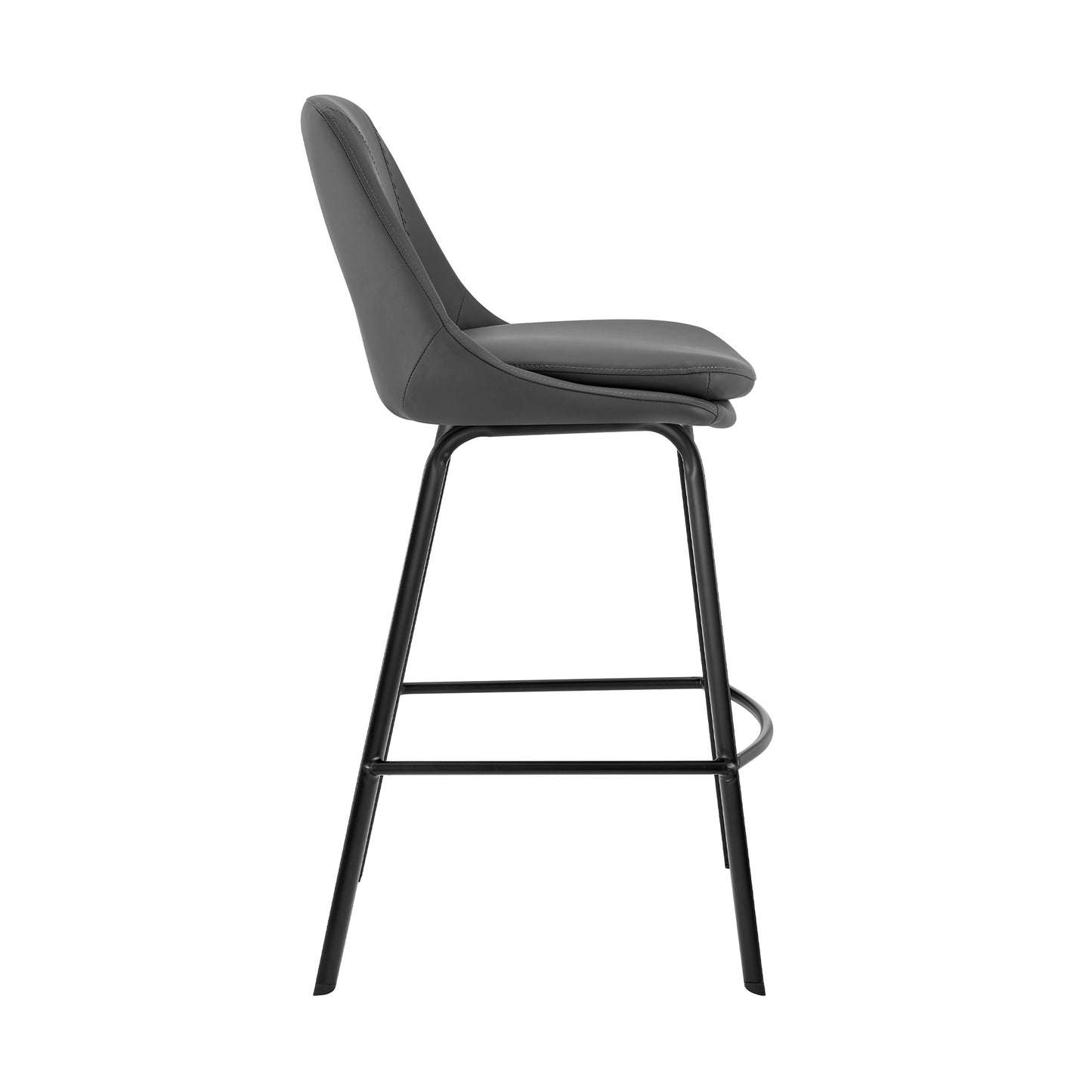Carise Faux Leather and Metal Swivel Counter and Bar Stool