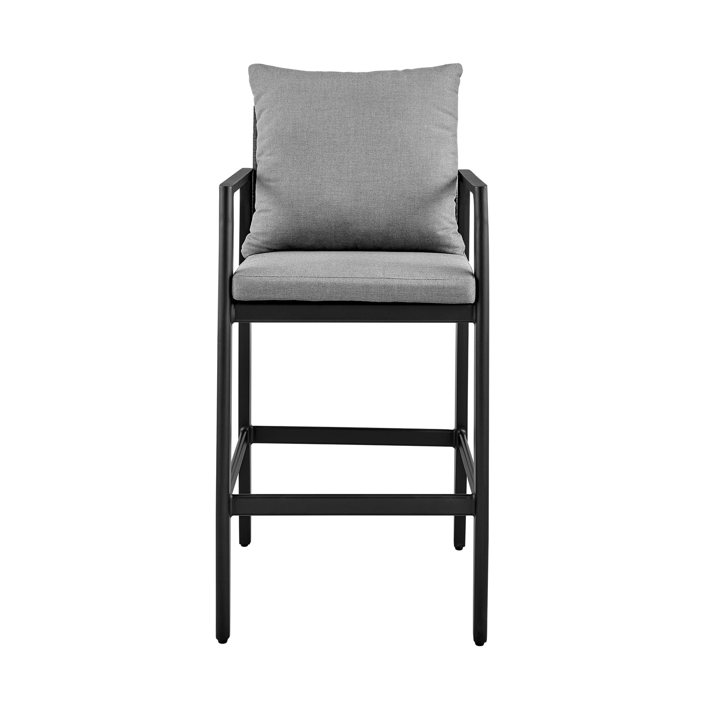 Cayman Outdoor Patio Bar Stool in Aluminum with Cushions