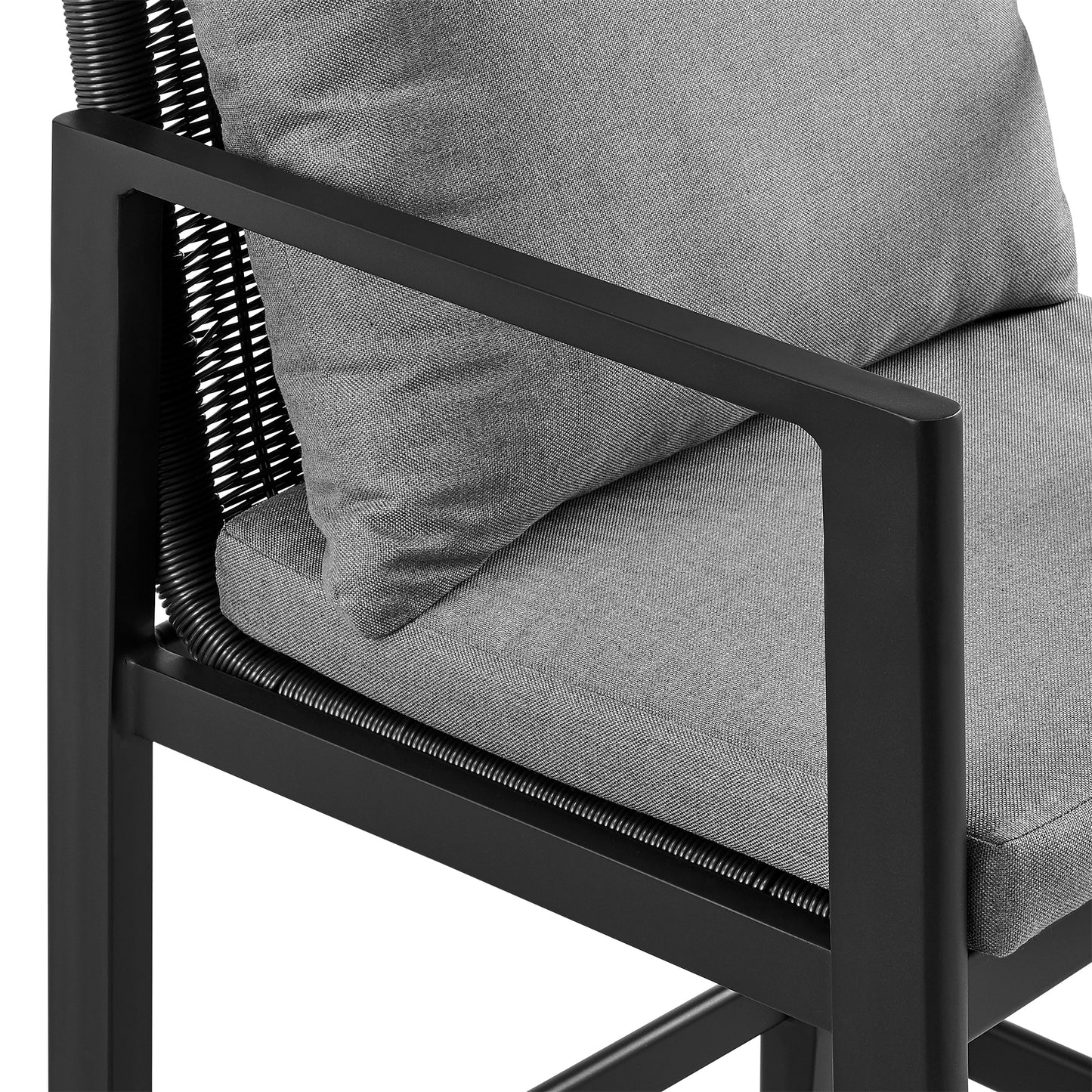 Cayman Outdoor Patio Bar Stool in Aluminum with Cushions