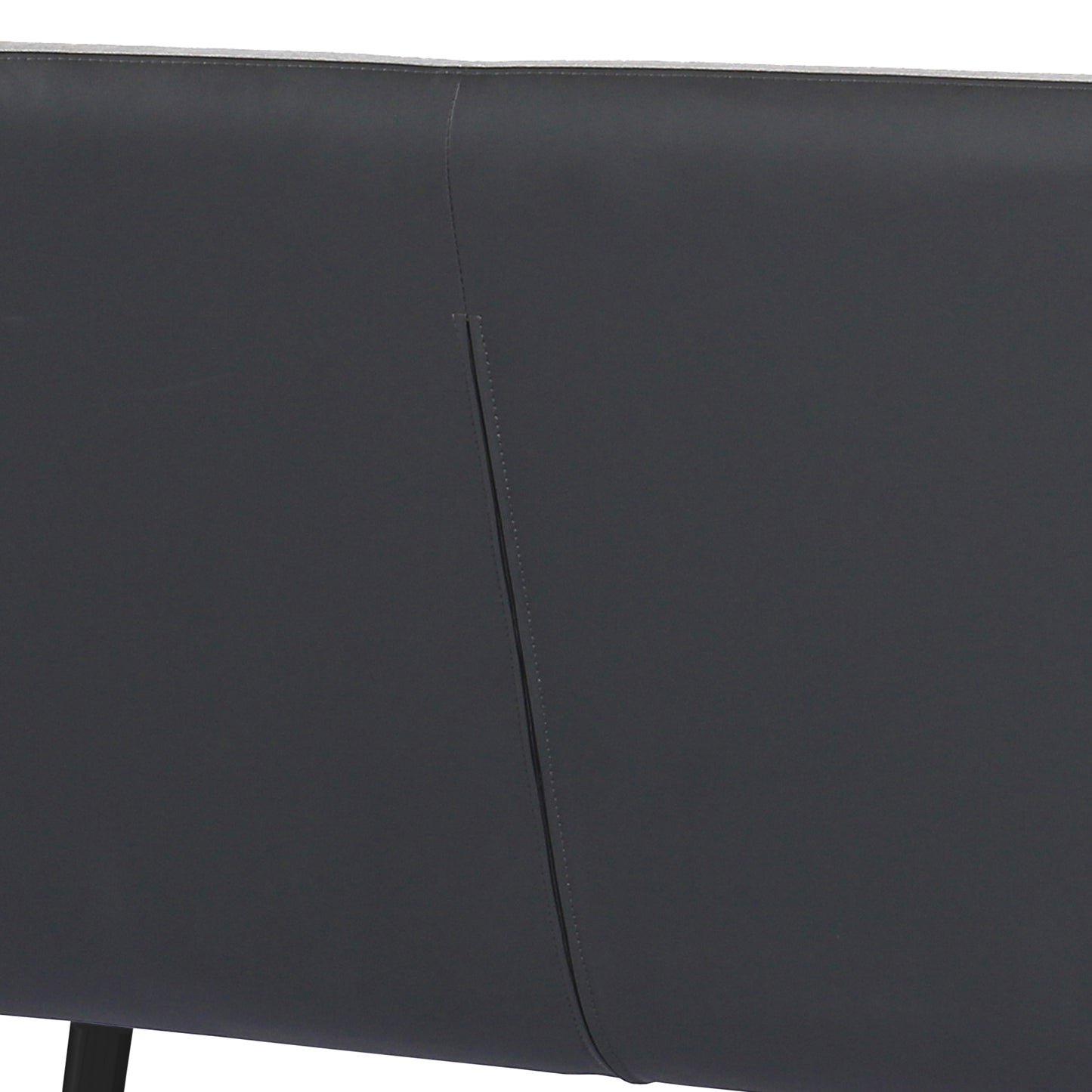 Coronado Contemporary Bench in Brushed Gray Powder Coated Finish and Gray Fabric
