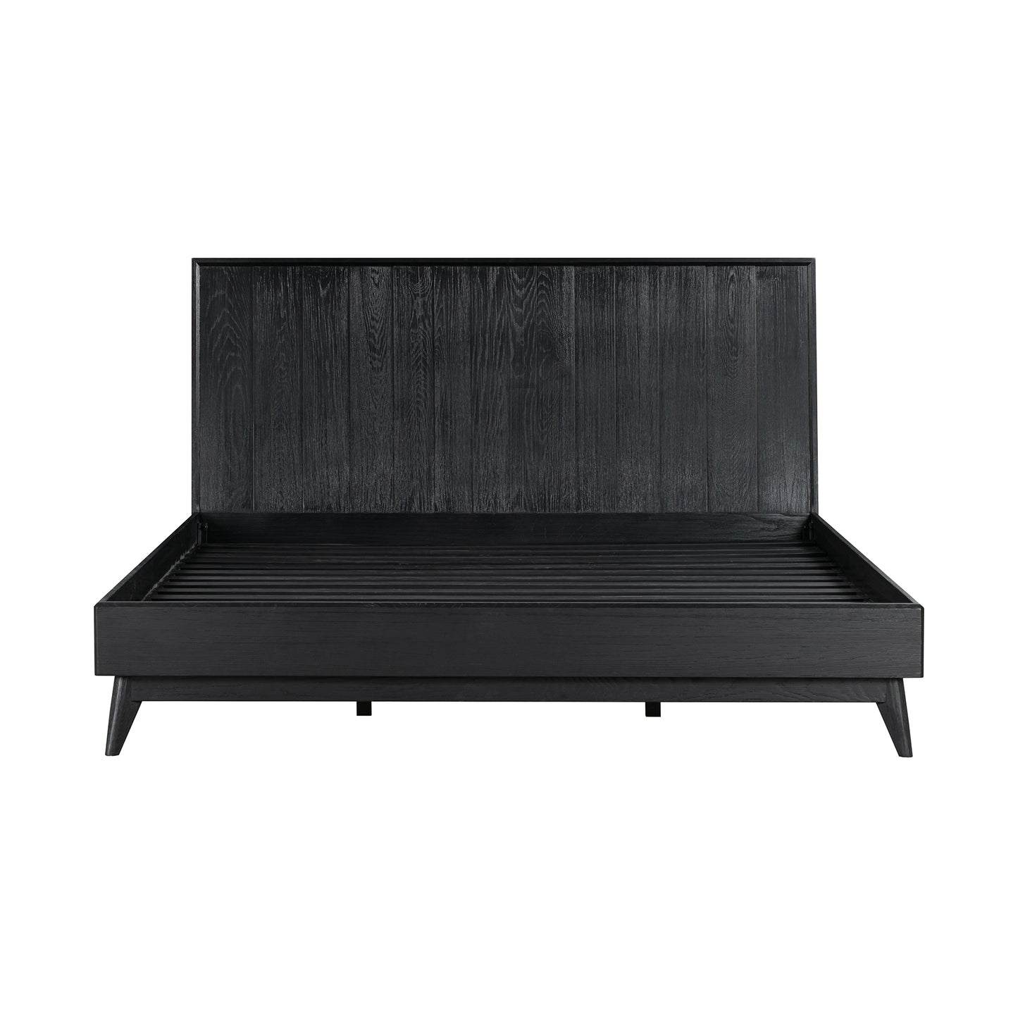 Carnaby Platform Bed Frame in Black Brushed Oak Wood