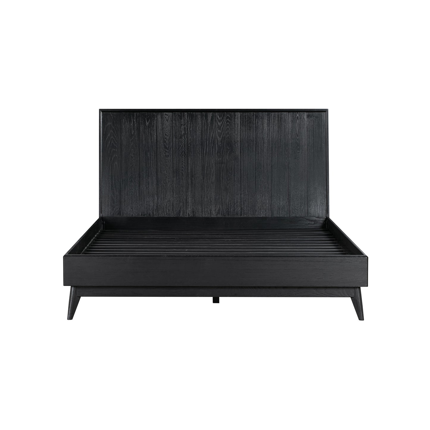 Carnaby Platform Bed Frame in Black Brushed Oak Wood