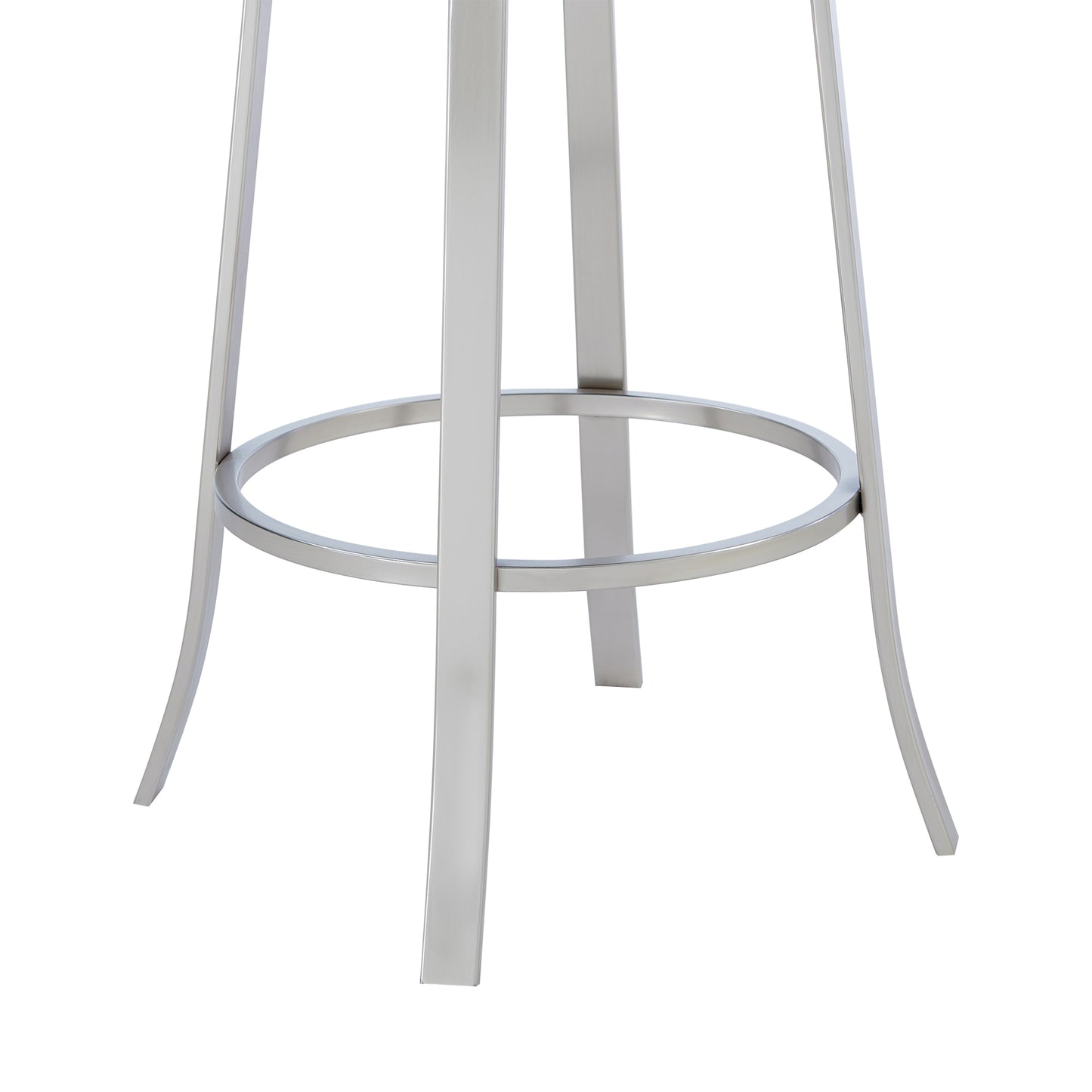 Cherie Contemporary Barstool in Brushed Stainless Steel Finish with Faux Leather