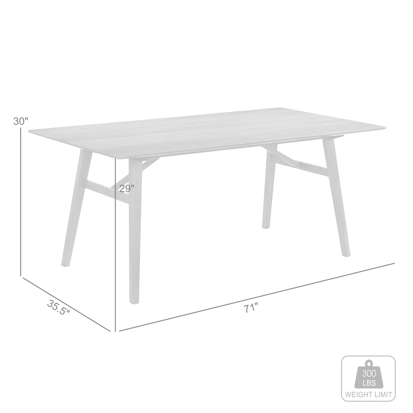 Channell Wood Dining Table in Walnut Finish