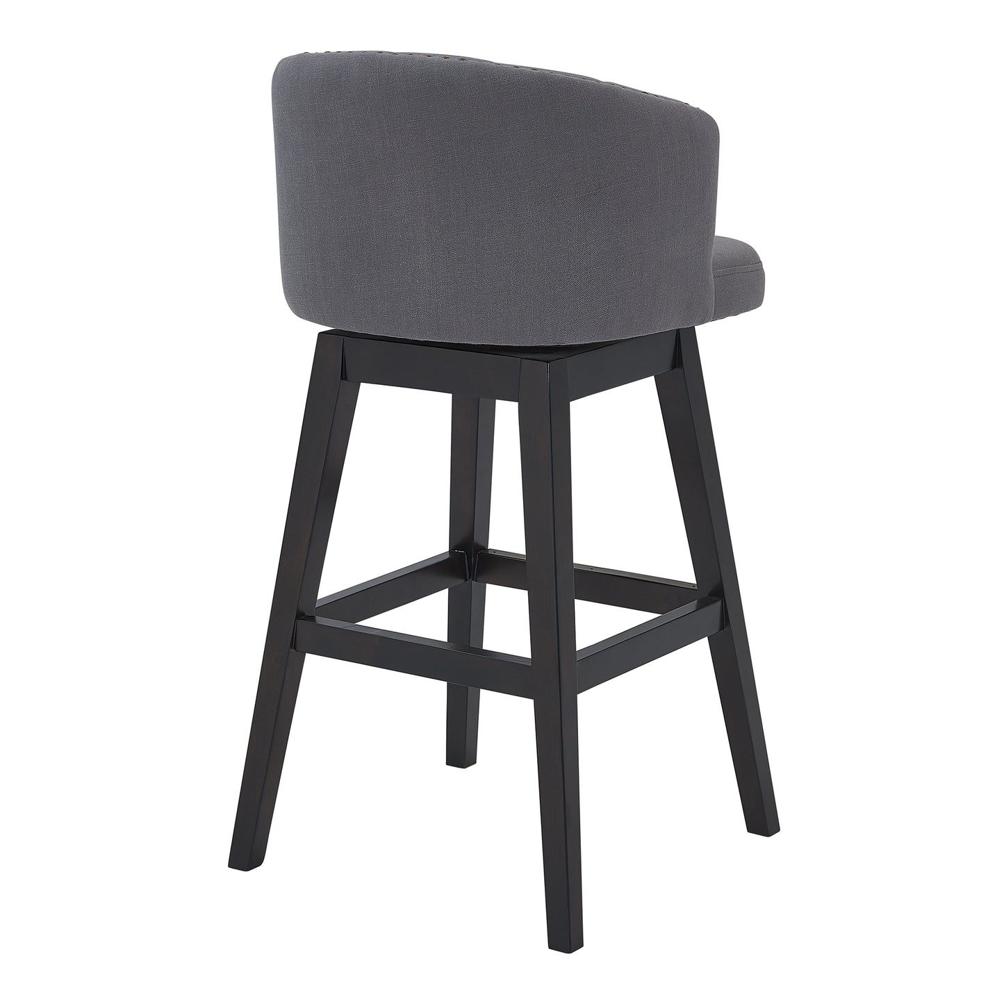 Celine Swivel Fabric and Espresso Wood Bar Stool - Counter and Bar Height Options