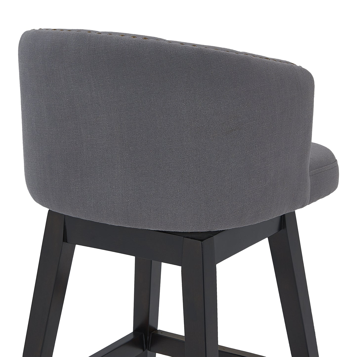 Celine Swivel Fabric and Espresso Wood Bar Stool - Counter and Bar Height Options