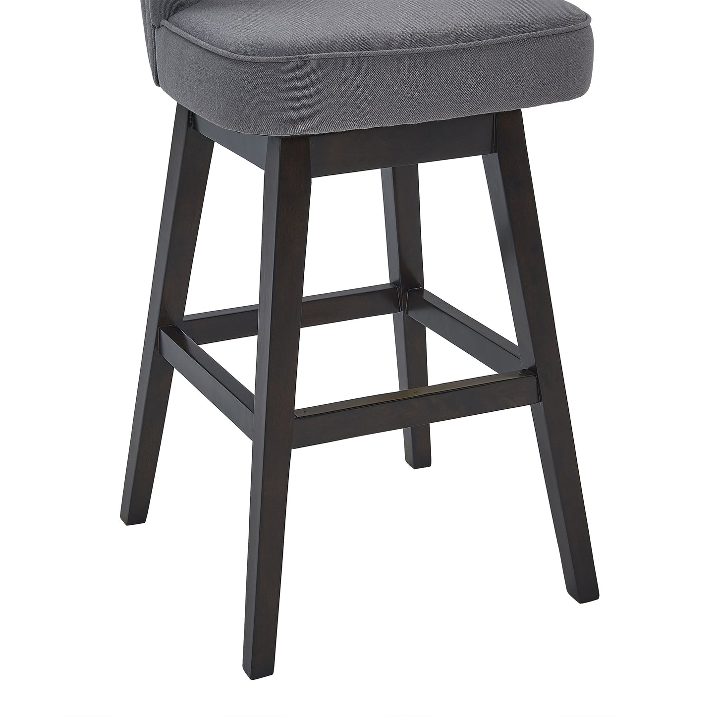 Celine Swivel Fabric and Espresso Wood Bar Stool - Counter and Bar Height Options