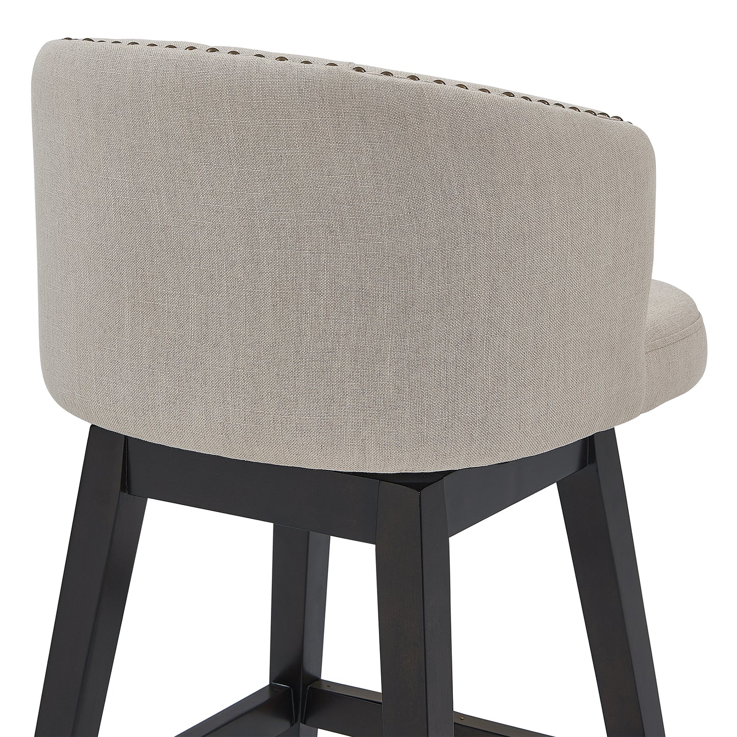 Celine Swivel Fabric and Espresso Wood Bar Stool - Counter and Bar Height Options