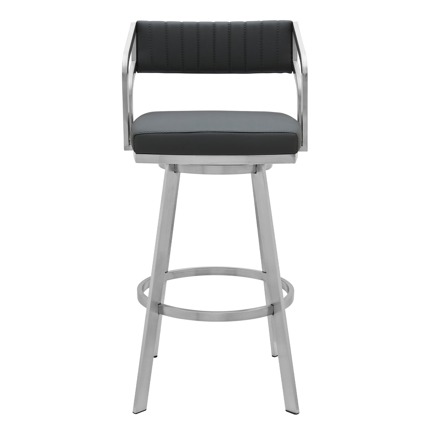 Capri Swivel Modern Metal and Faux Leather Bar and Counter Stool