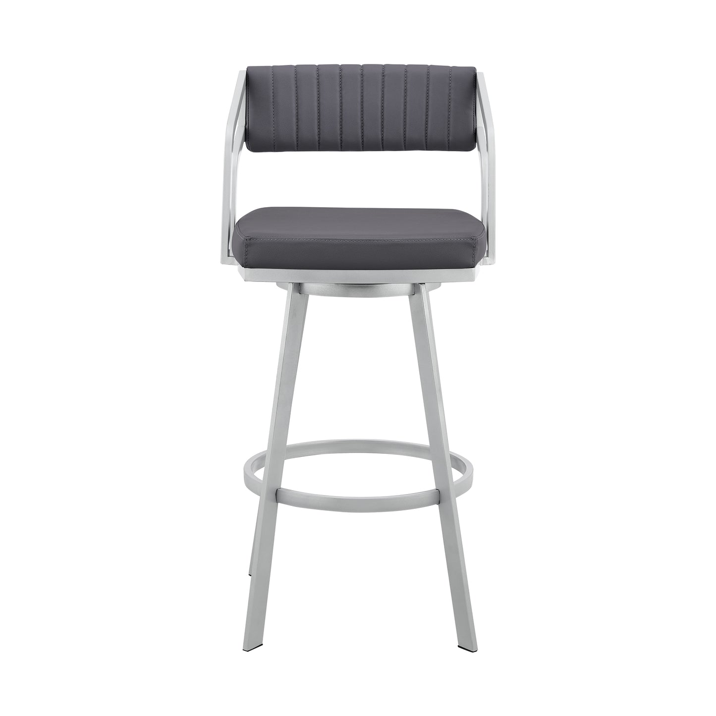 Capri Swivel Modern Metal and Faux Leather Bar and Counter Stool