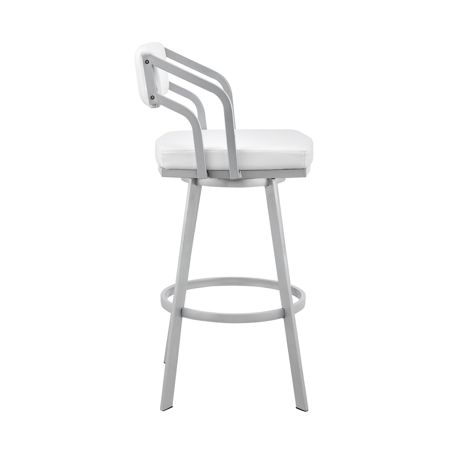 Capri Swivel Modern Metal and Faux Leather Bar and Counter Stool