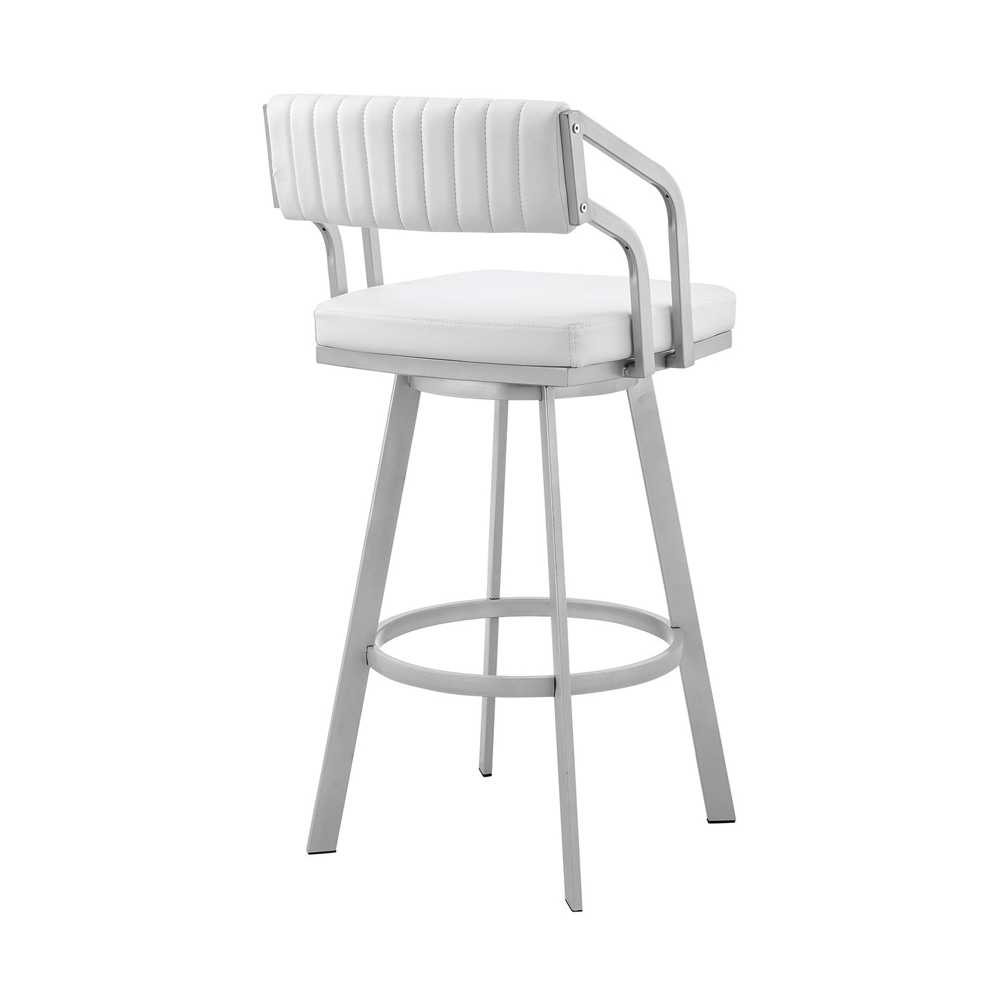 Capri Swivel Modern Metal and Faux Leather Bar and Counter Stool
