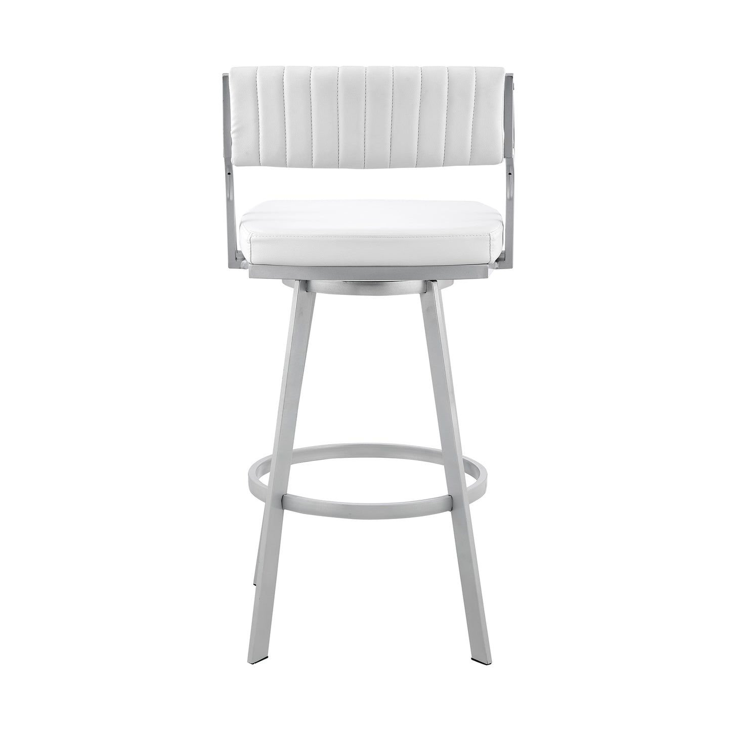 Capri Swivel Modern Metal and Faux Leather Bar and Counter Stool
