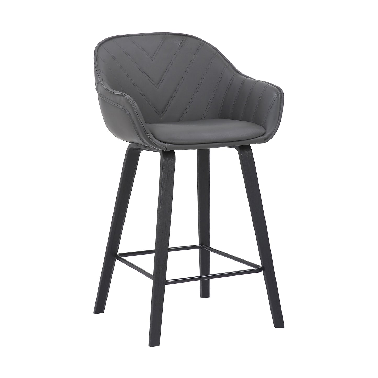 Faux Leather and Wood Bar and Counter Height Stool in Crimson