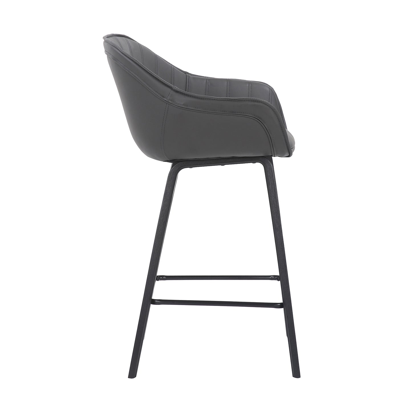 Faux Leather and Wood Bar and Counter Height Stool in Crimson