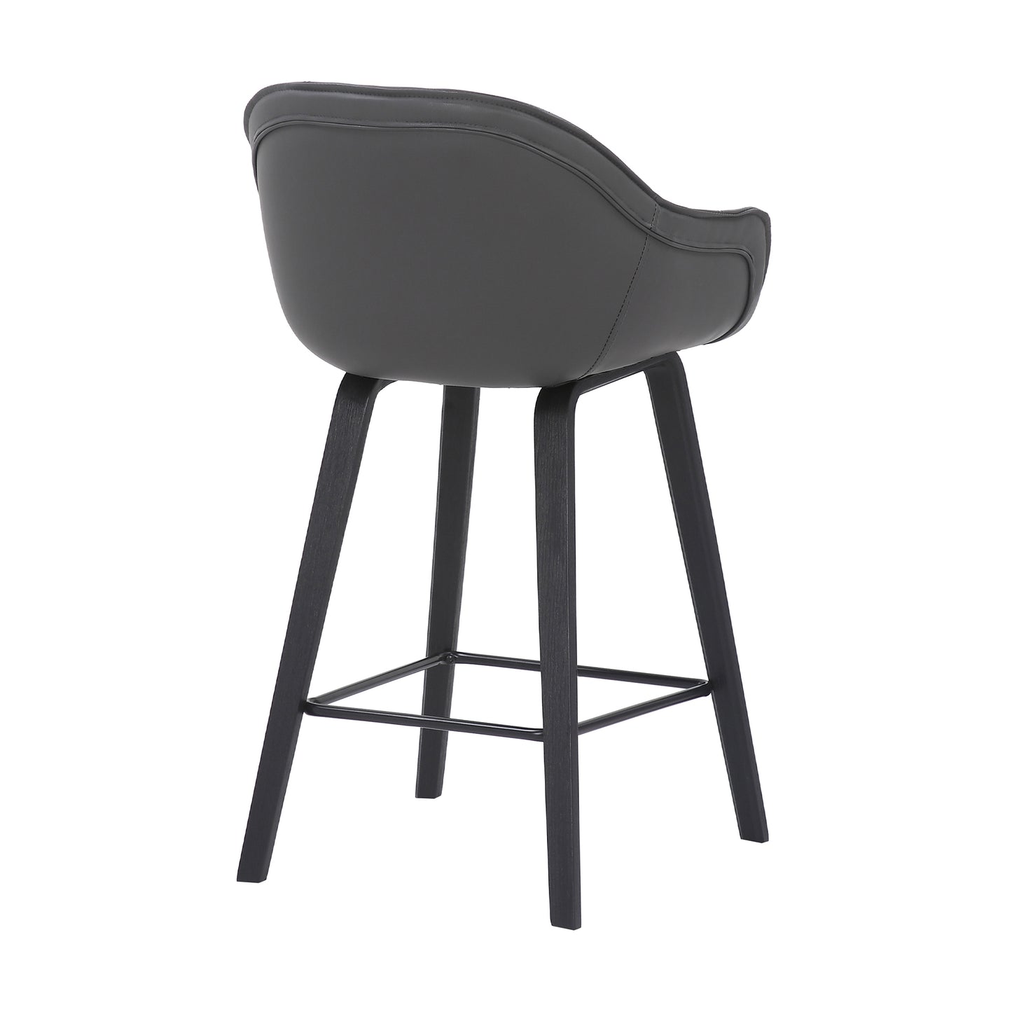 Faux Leather and Wood Bar and Counter Height Stool in Crimson