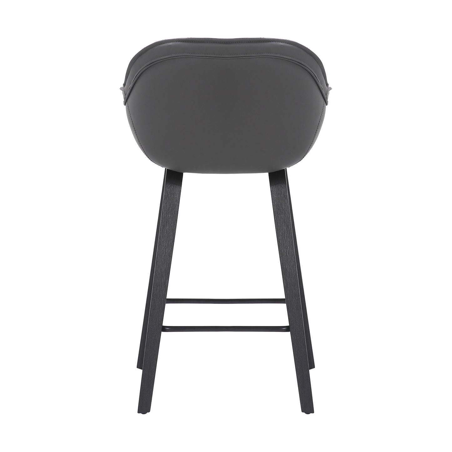 Faux Leather and Wood Bar and Counter Height Stool in Crimson