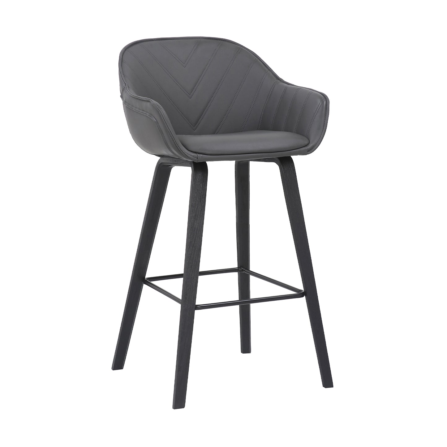 Faux Leather and Wood Bar and Counter Height Stool in Crimson