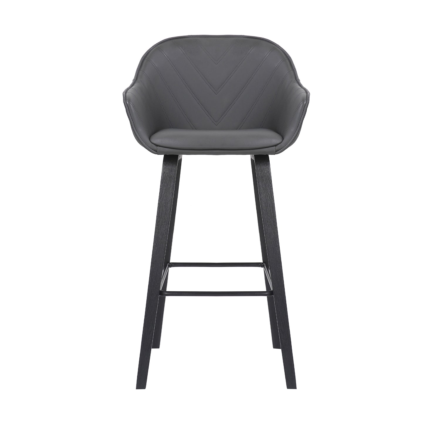 Faux Leather and Wood Bar and Counter Height Stool in Crimson