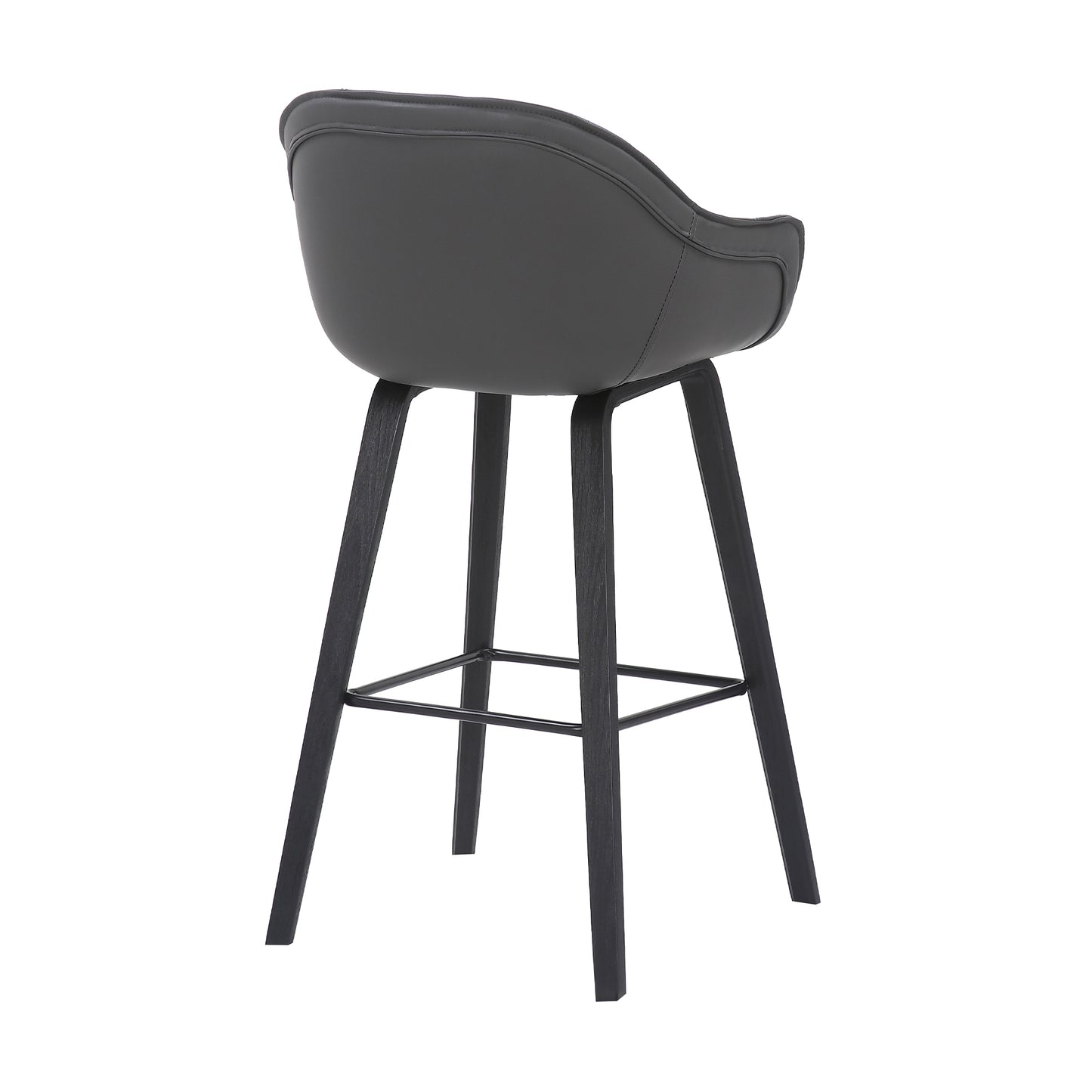 Faux Leather and Wood Bar and Counter Height Stool in Crimson