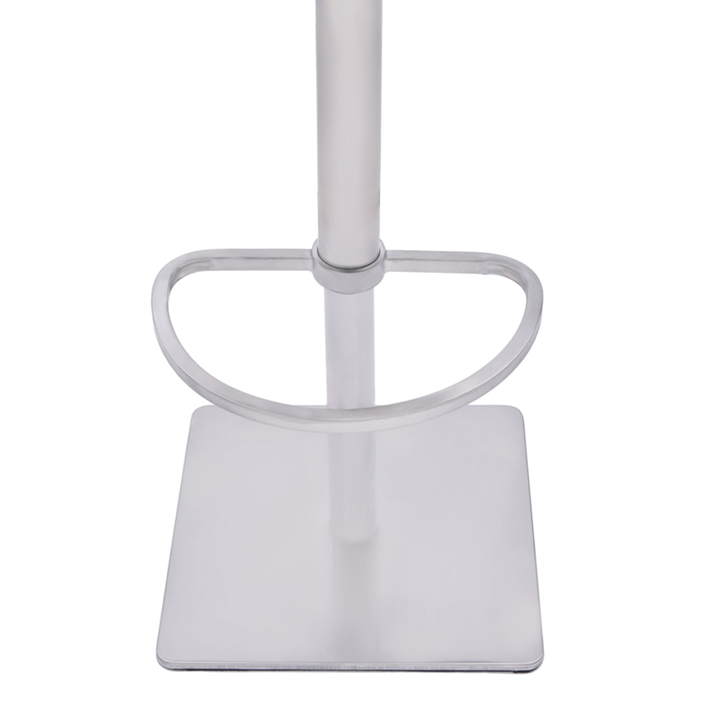 Crystal Adjustable Height Swivel Bar Stool with Brushed Stainless Steel Base and Faux Leather