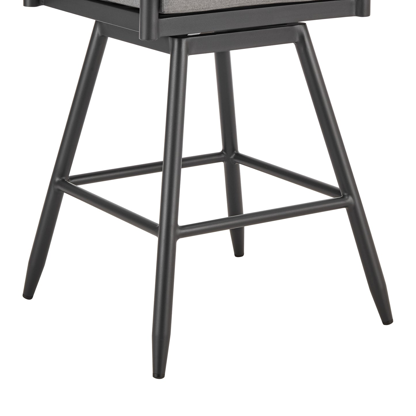 Crown Outdoor Patio Swivel Stool in Aluminum with Rope and Cushions