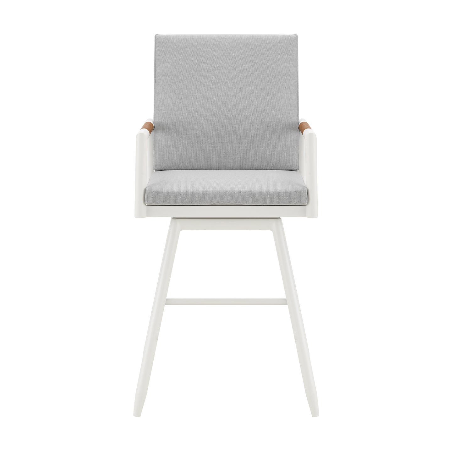 Crown Outdoor Patio Swivel Stool in Aluminum with Rope and Cushions