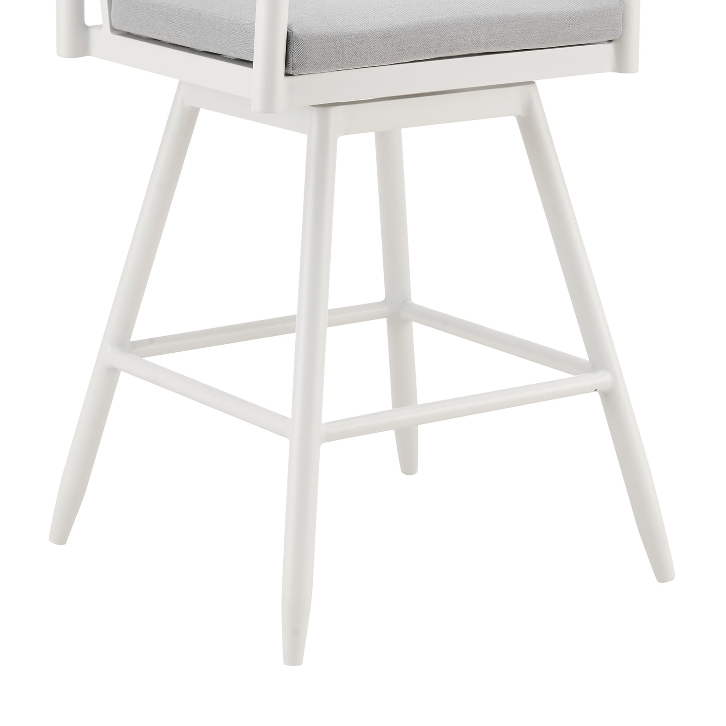 Crown Outdoor Patio Swivel Stool in Aluminum with Rope and Cushions