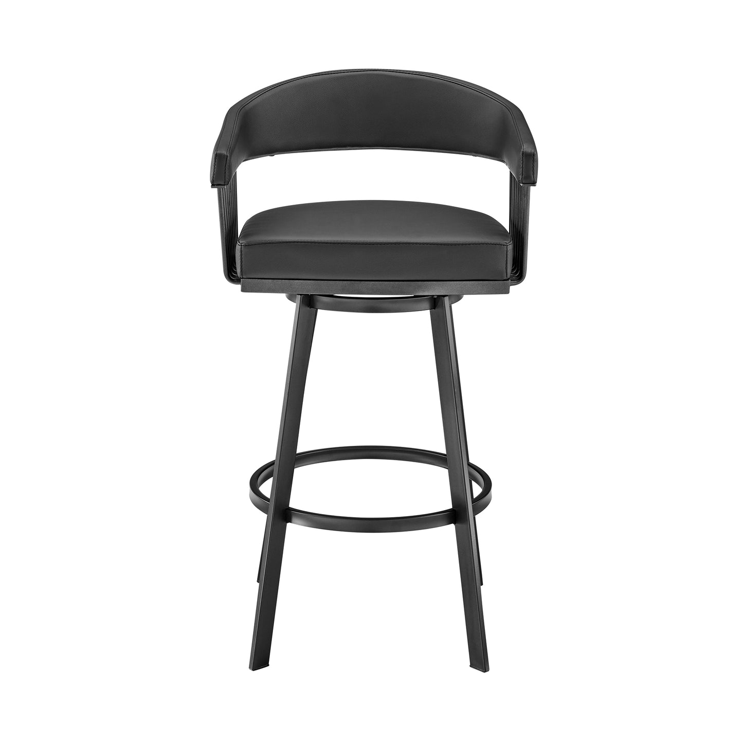 Chelsea Swivel Bar Stool in Faux Leather and Metal Finish