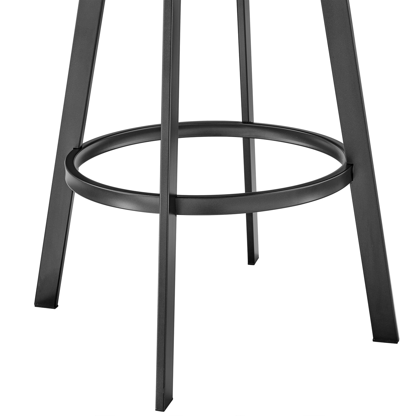Chelsea 30" Bar Height Swivel Bar Stool in Black Finish and Black Faux Leather