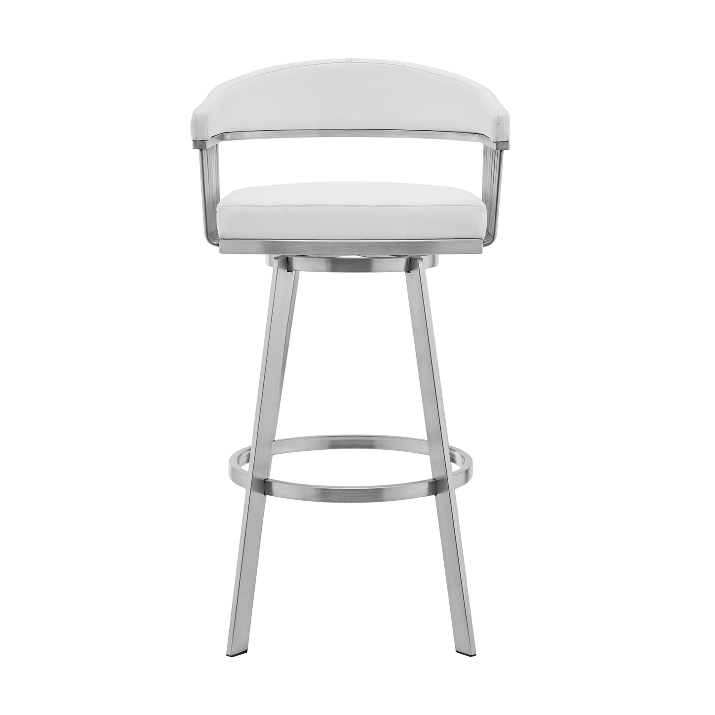 Chelsea Swivel Bar Stool in Faux Leather and Metal Finish