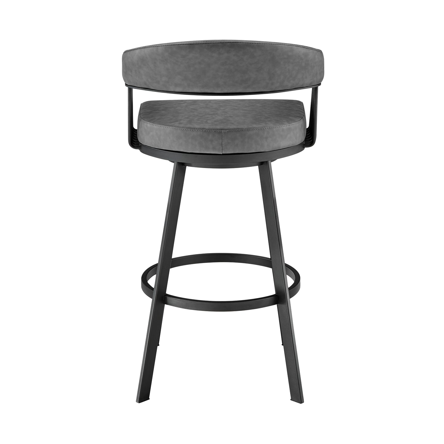 Chelsea Swivel Bar Stool in Faux Leather and Metal Finish