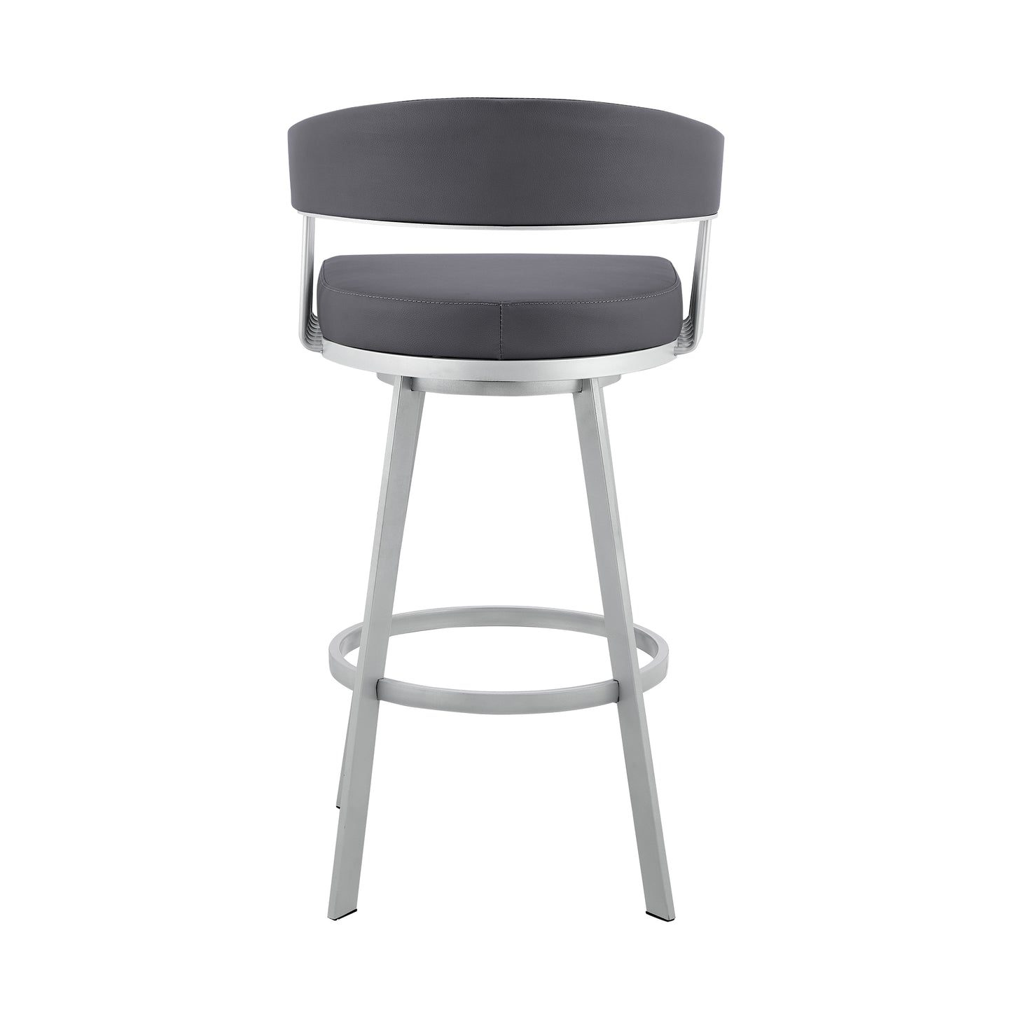 Chelsea Swivel Bar Stool in Faux Leather and Metal Finish