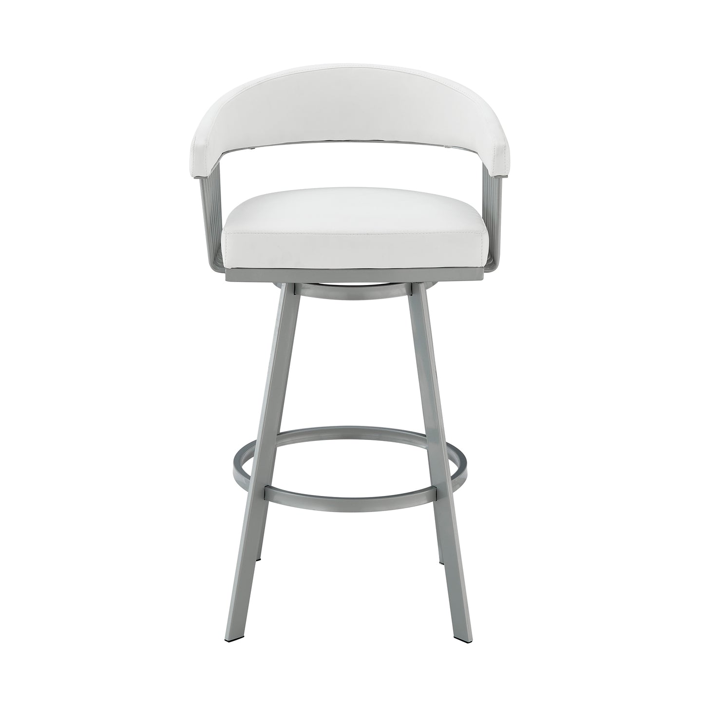 Chelsea Swivel Bar Stool in Faux Leather and Metal Finish