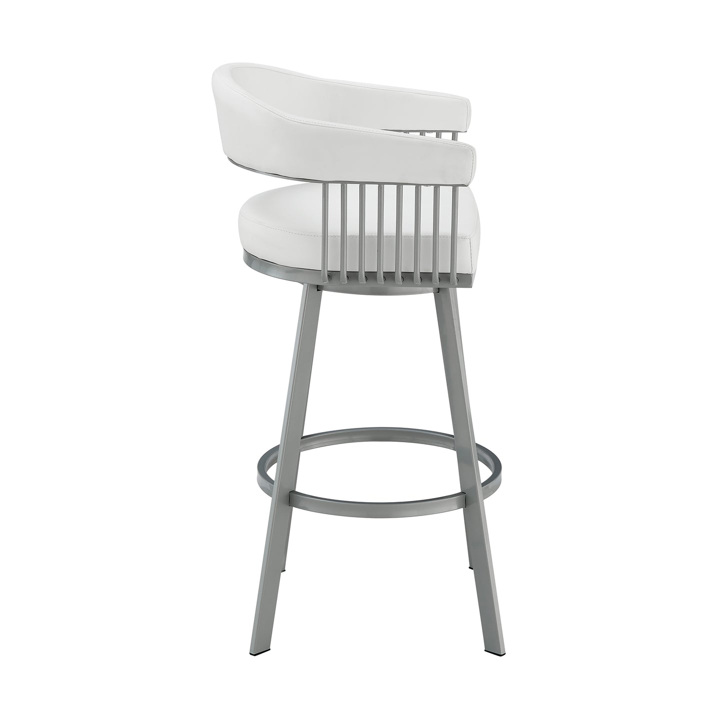 Chelsea Swivel Bar Stool in Faux Leather and Metal Finish