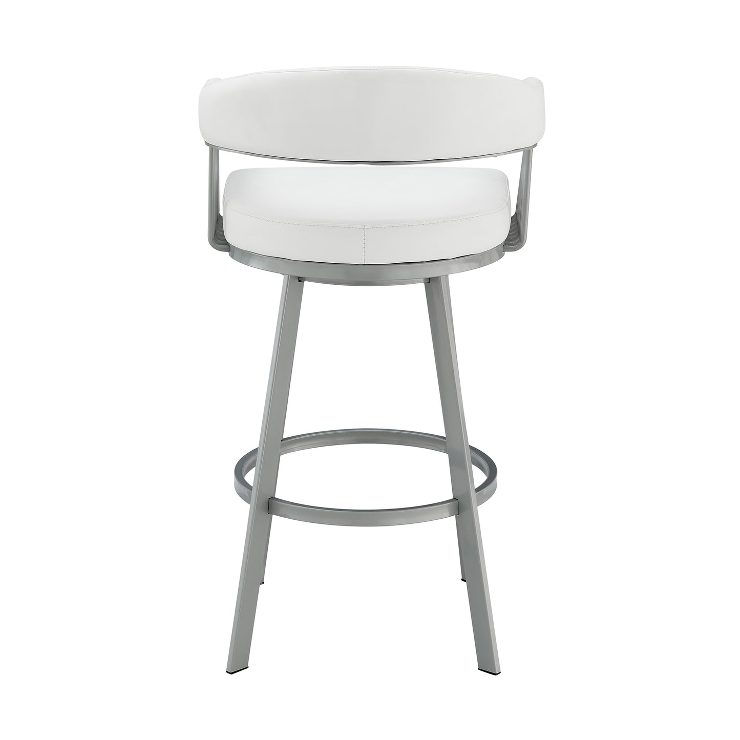 Chelsea Swivel Bar Stool in Faux Leather and Metal Finish