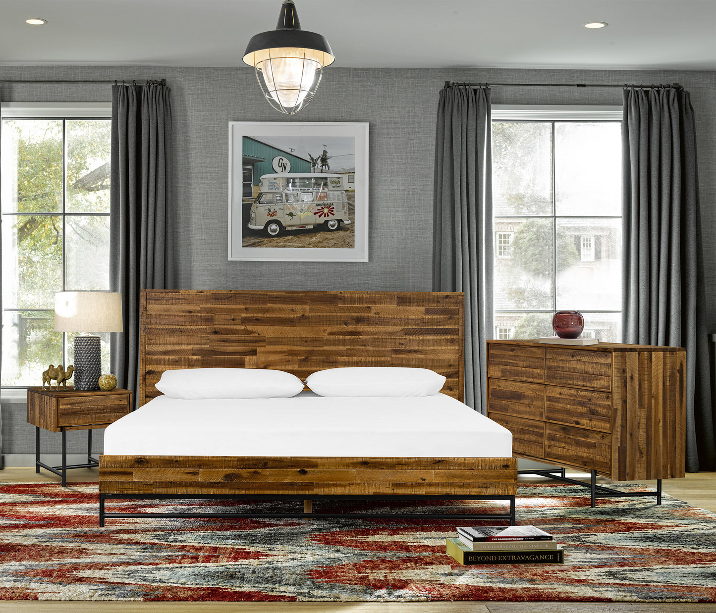 Cusco Rustic Acacia Platform Bed