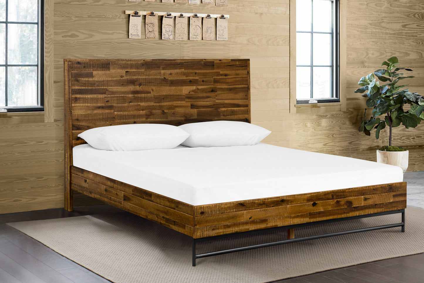 Cusco Rustic Acacia Platform Bed