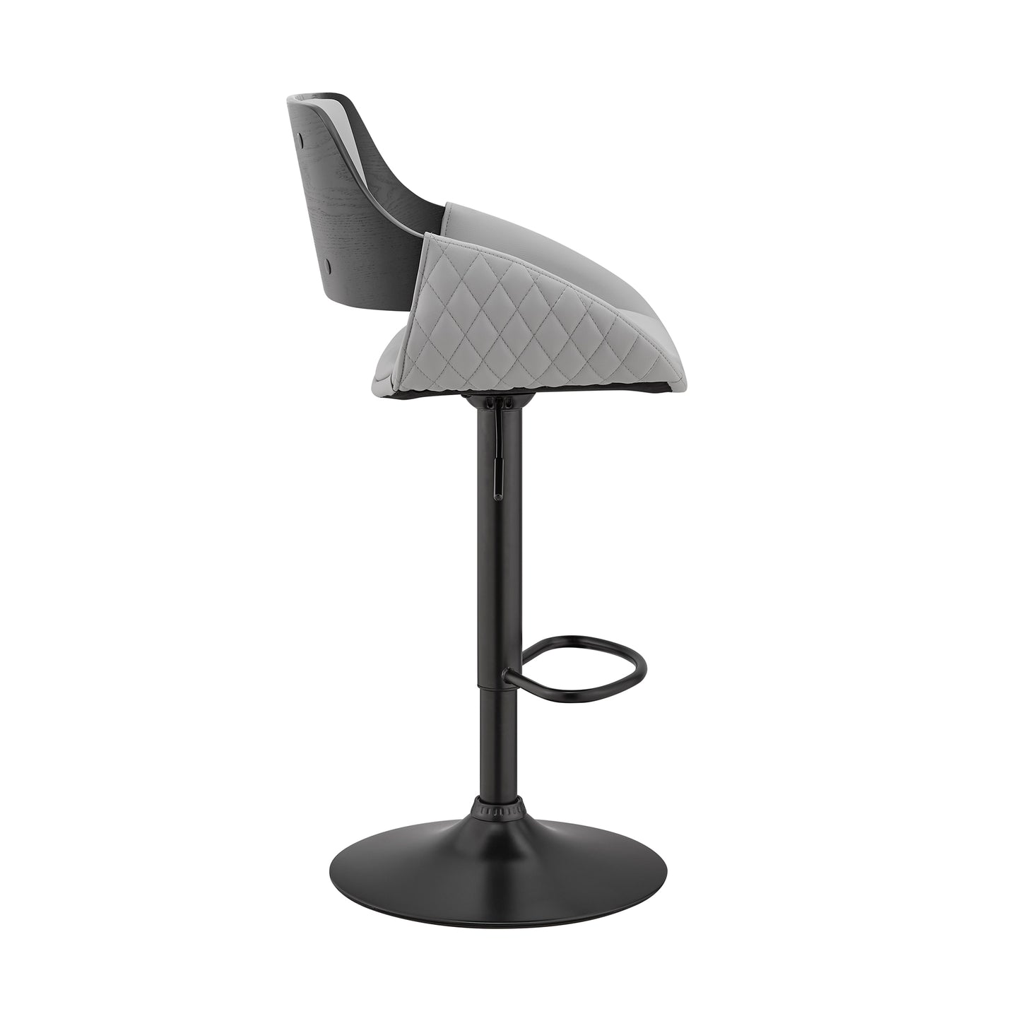 Colby Adjustable Faux Leather and Chrome Finish Bar Stool
