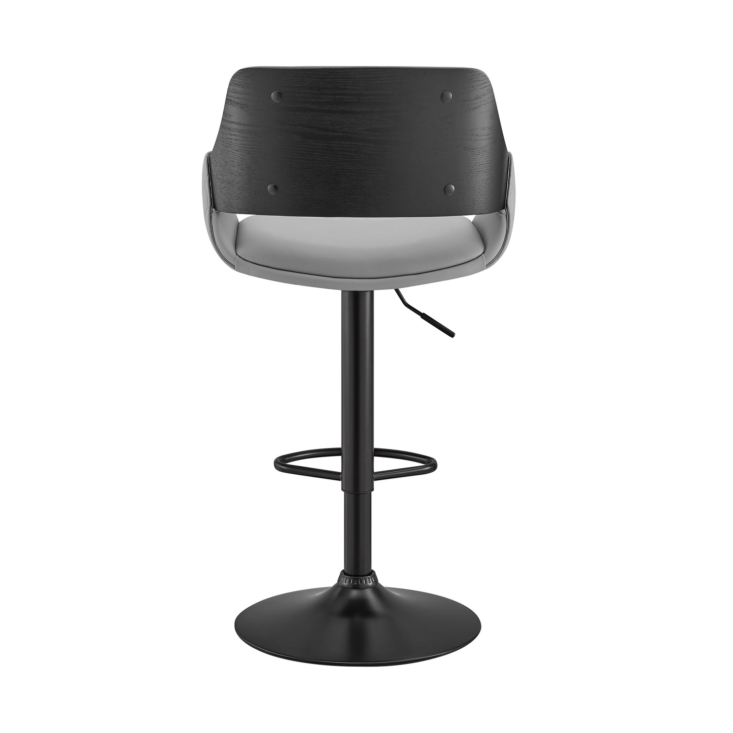 Colby Adjustable Faux Leather and Chrome Finish Bar Stool