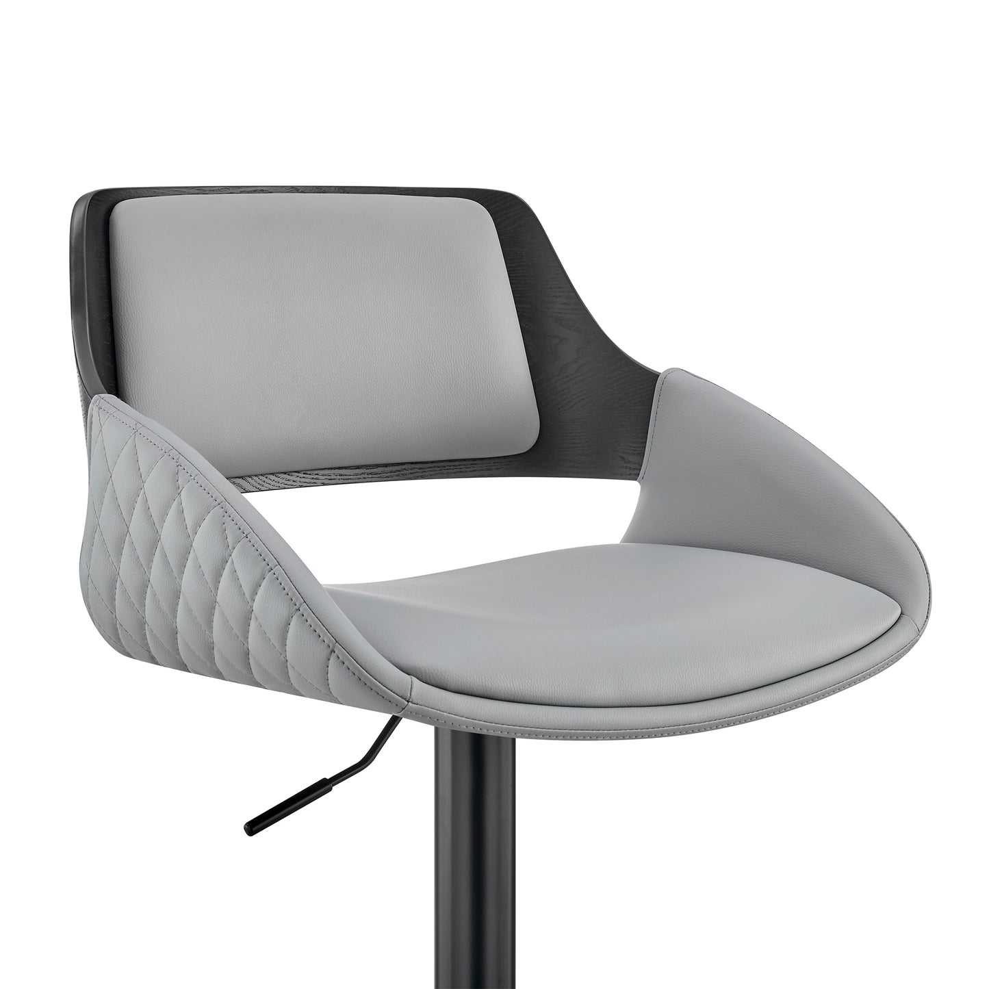 Colby Adjustable Faux Leather and Chrome Finish Bar Stool